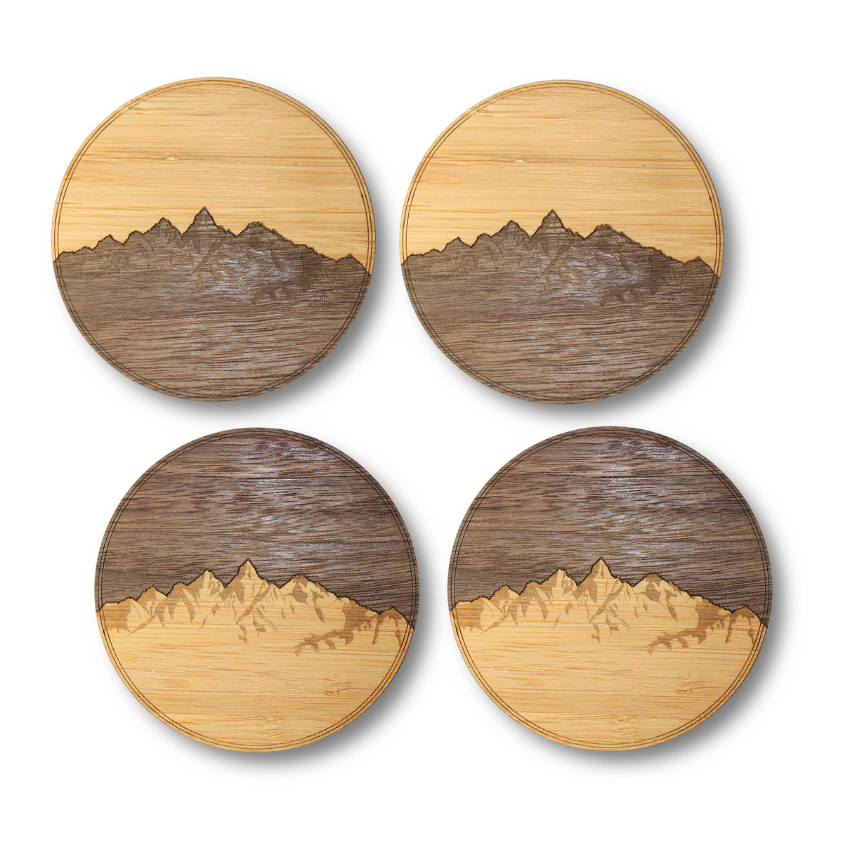 Sky & Mountains Wooden Coasters 4-Pack – The Interstellar Seller