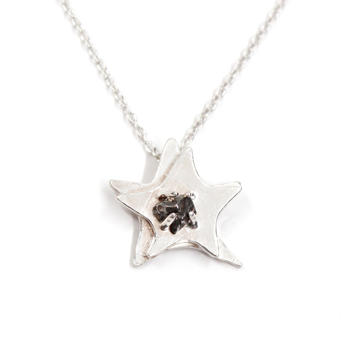 Sterling Silver Star Meteorite Necklace