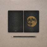 Cute mini small gold moon notebooks space gift, 2-pack