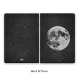 Cute mini small moon notebooks space gift, 2-pack, showing back and front