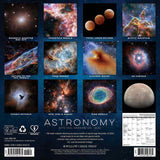 Back of Astronomy 2025 JWST James Webb Space Telescope Wall Calendar