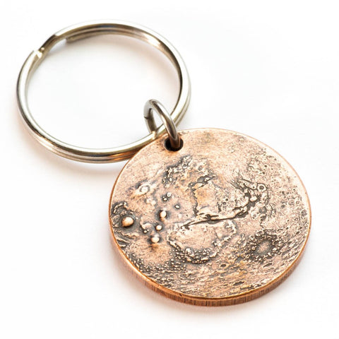 Solid copper double-sided Mars coin keychain - the perfect Mars gift for space lovers!