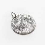 Fine silver double-sided full moon coin keychain - the perfect moon gift! Showing near side of the Moon.