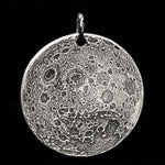 Fine silver double-sided full moon coin keychain - the perfect moon gift! Showing far side of the Moon.