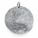 Fine silver double-sided supermoon full moon coin keychain - the perfect moon gift! Showing far side of the Moon.