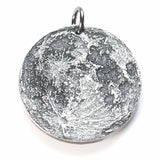 Fine silver double-sided supermoon full moon coin keychain - the perfect moon gift! Showing near side of the Moon.