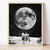 8x10" honeymoon moon in space art print - shown in frame