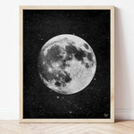 8x10" moon in space art print - shown in frame