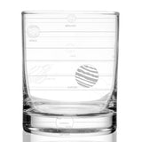 A fun space-themed whiskey glass engraved with the planets of our solar system! Mercury, Venus, Earth, Mars, Jupiter, Saturn, Uranus, and Neptune.