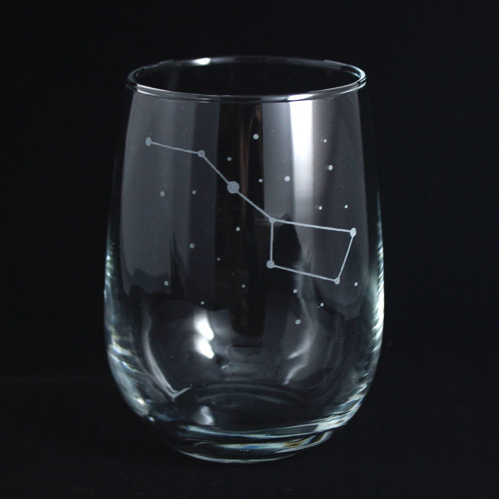 Etched Stemless Wine Glasses