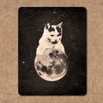 Cute cat and moon in space sticker!